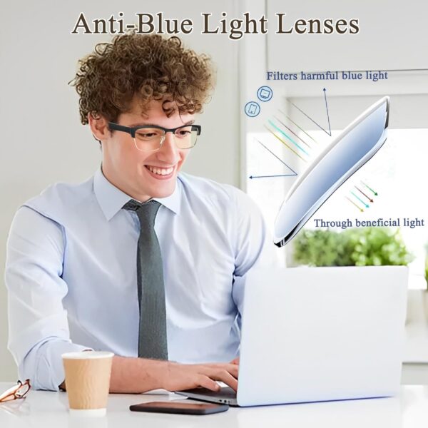 Bluetooth Audio Glasses with Anti-Blue Light - Lightweight Smart Eyewear - Image 4