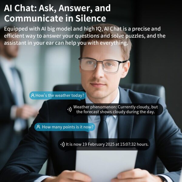 AI Translation Smart Glasses with 160+ Languages and Real-Time Noise Reduction - Silver Frame Black - Image 7