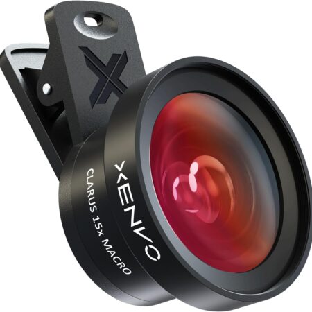 Pro Lens Kit for iPhone and Android: Macro Wide Angle with LED Black