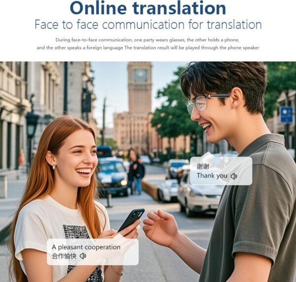 AI Translation Glasses with Over 144 Languages Real-Time Black Ai - Image 2