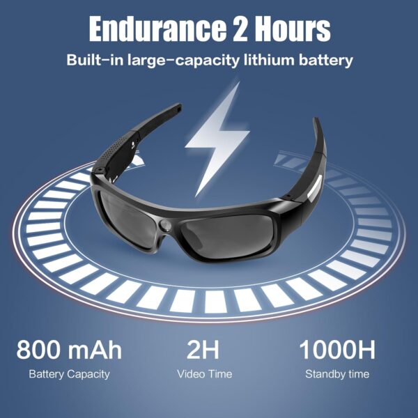 FlyGift 4K Camera Sunglasses: Record Adventures Hands-Free - Image 4