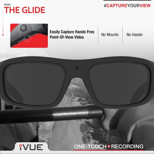 Glide 1080P HD Camera Glasses Video Recording Sport Sunglasses DVR Black - Image 6