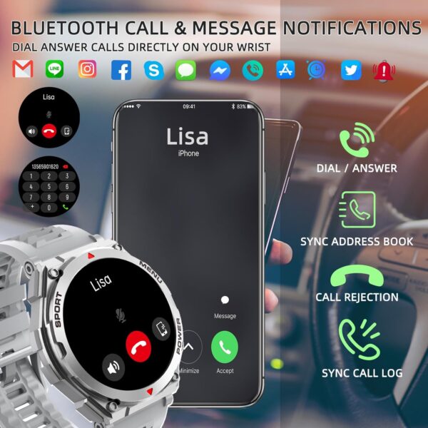 Military Smart Watch for Men: 1.52 HD Call-Enabled Fitness Tracker - Image 2