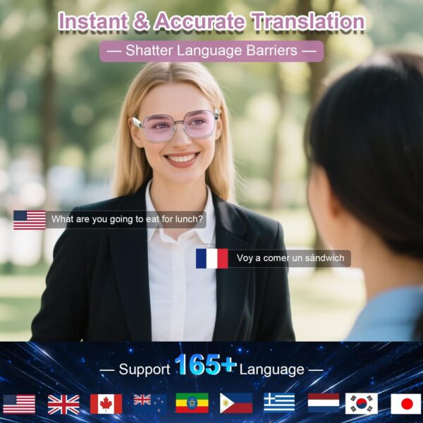 AI Translation Glasses for Women: GPT-Powered Real-Time Translation in 160+ Languages - Image 5