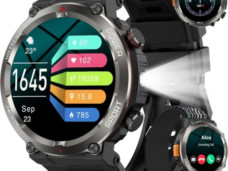 Military Smart Watch: 100-Day Battery, LED & Compass