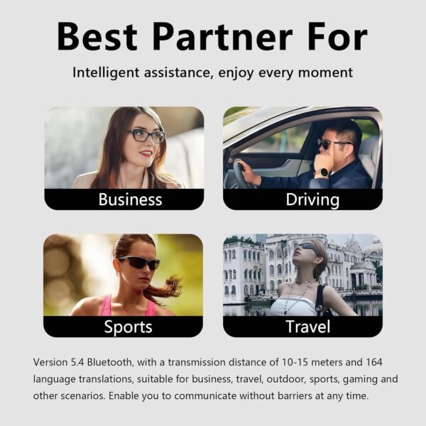 Translation Glasses Ai Smart for Women Men Bluetooth with Chat GPT: Language Translator and Sunglasses - Image 7