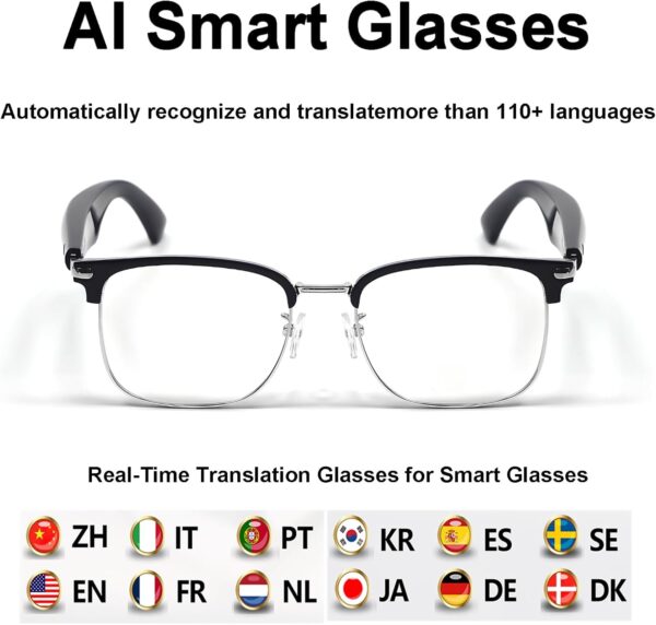 Smart Translation Glasses with AI: Bluetooth, Blue Light Filter - Image 3