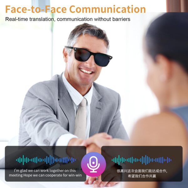 AI Translator Smart Glasses, Real-Time Translation Glasses Wireless... - Image 6
