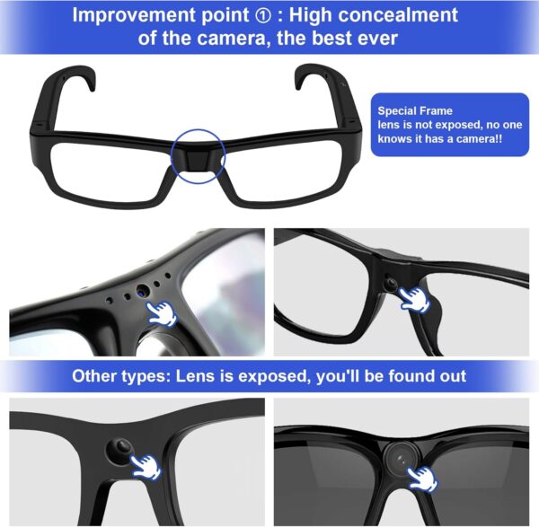HD 1080P Camera Glasses: Record Sports & Adventures Hands-Free - Image 3