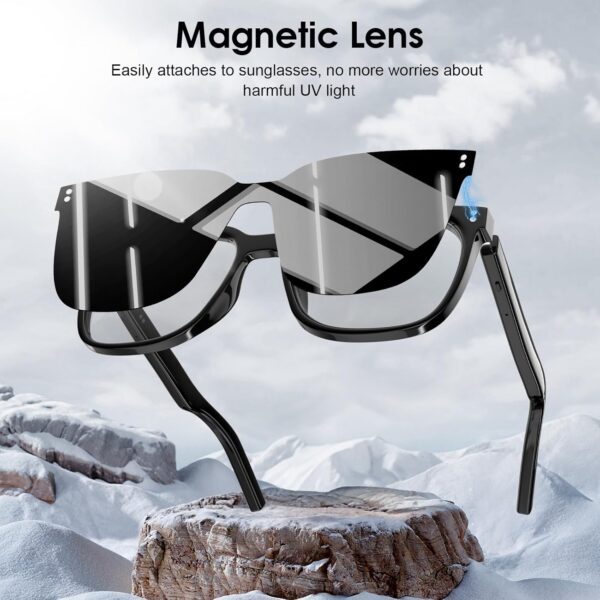Smart Glasses: Anti Blue Light Bluetooth + Magnetic Clip-On Sunglasses - Image 3