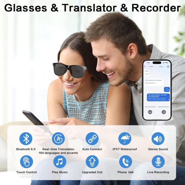 2BB Smart Translation Glasses for Men with Chat GPT - Image 6