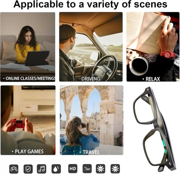 Smart Glasses with Bluetooth 5.3: Blue Light Filtering & Open-Ear Sound - Image 7
