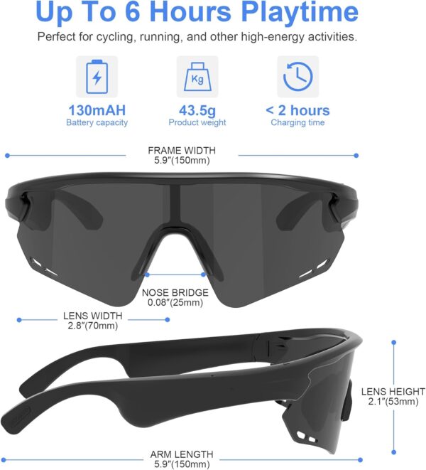 Polarized Bluetooth Smart Sunglasses: UV400 Protection & Audio - Image 4