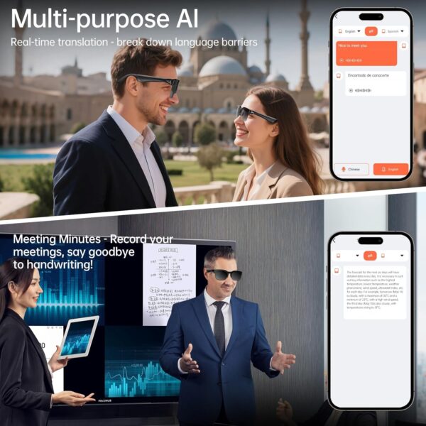 Smart Glasses AI Translator V6.0 | 150 Languages + Bluetooth 6.0 - Image 3