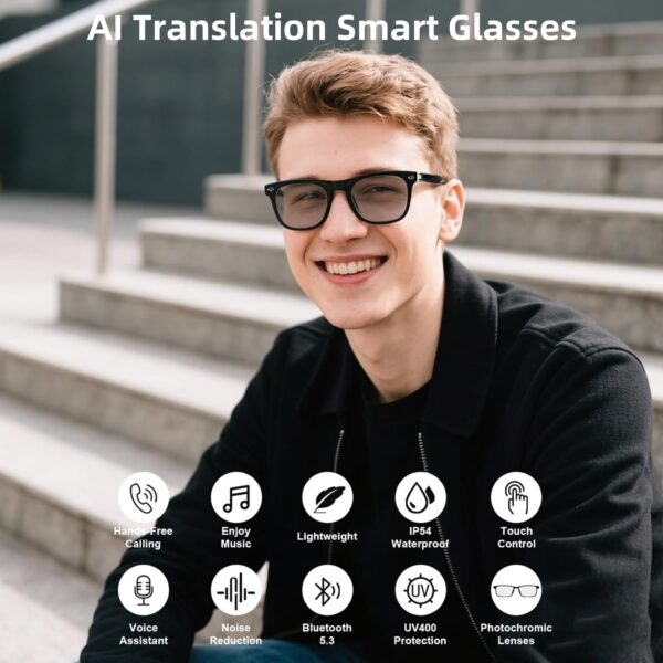 Smart Translation Glasses: 160+ Languages, Photochromic Lenses - Image 2