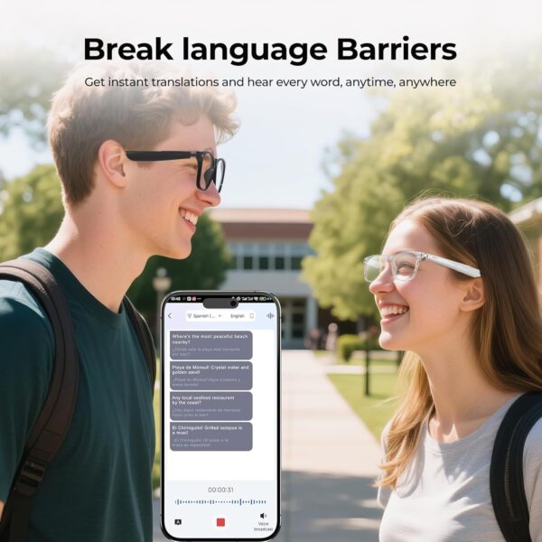 WGP Smart Glasses with AI Translation, Support 110+ Languages - Image 2