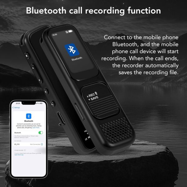 64GB Magnetic Voice Recorder: 3072Kbps High-Quality Recording with Bluetooth - Image 3