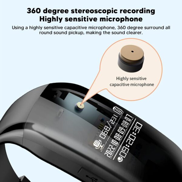 Digital Voice Recorder Watch: 360° Pickup, DSP Noise Reduction - Image 4