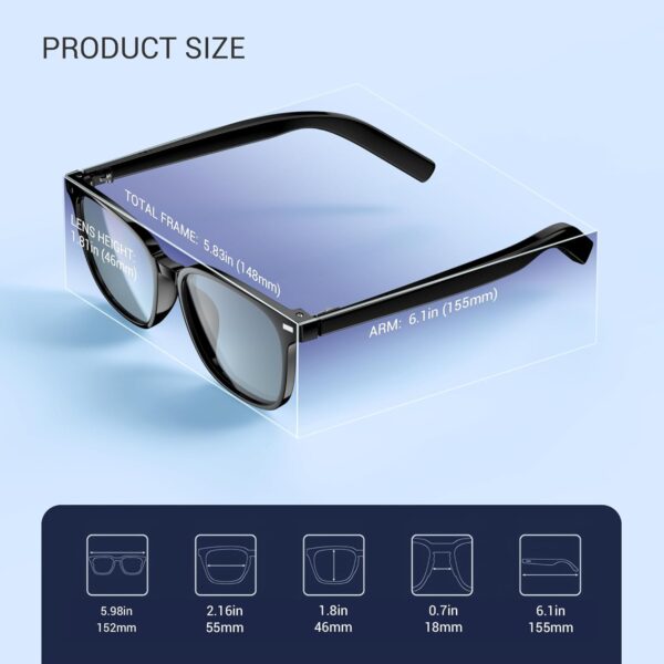 Blackview Smart Glasses: 5.3 Bluetooth Sunglasses - Image 2