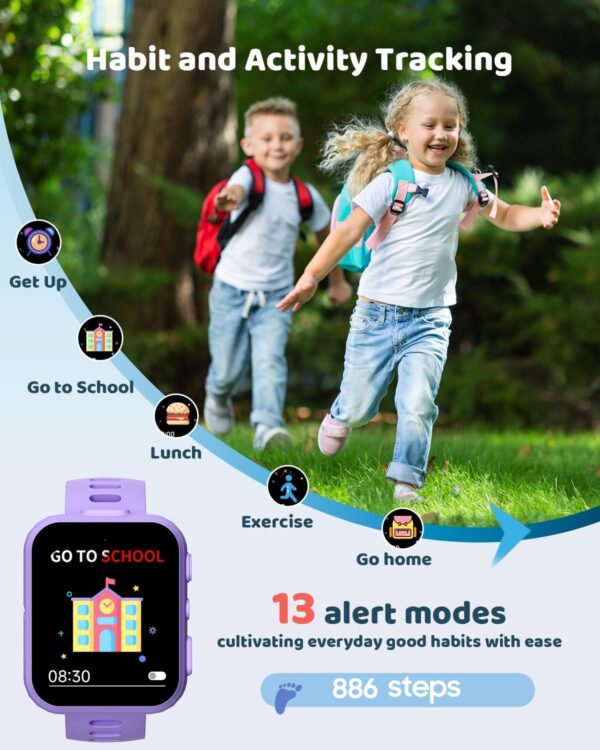 BIGGERFIVE Kids Smart Watch: Dual Cam, Games & Learning in Lilac - Image 5