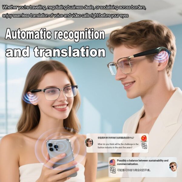 Smart Translation Glasses with AI: Bluetooth, Blue Light Filter - Image 2