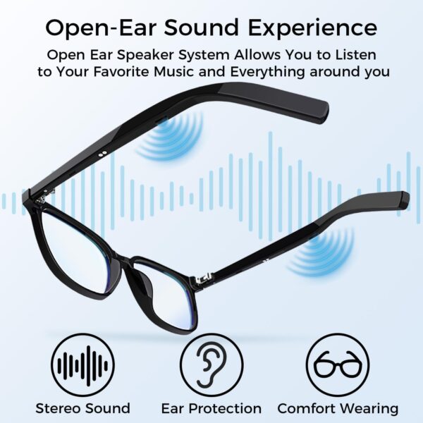 Polarized Bluetooth Smart Glasses: Magnetic Clip, Open Ear Audio, IP65 Waterproof - Image 5