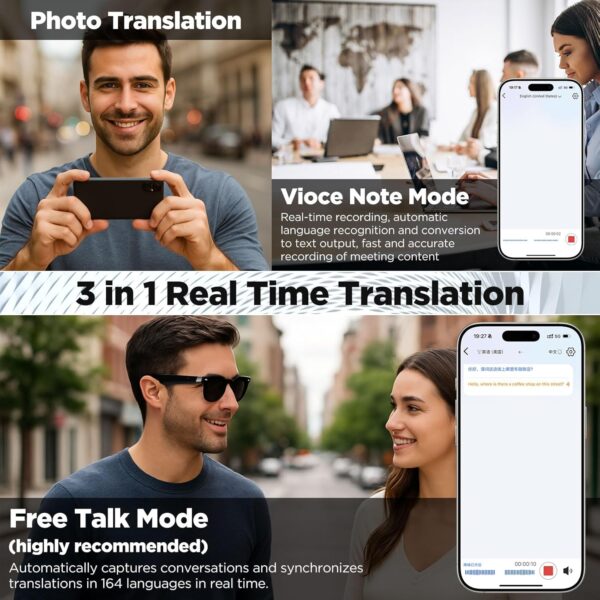 Anpress Smart Glasses: AI Translator with 164 Languages - Image 4