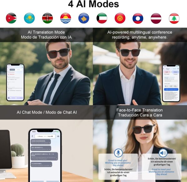Smart AI Translator Glasses G06: 160+ Languages, 8-Hour Battery - Image 3
