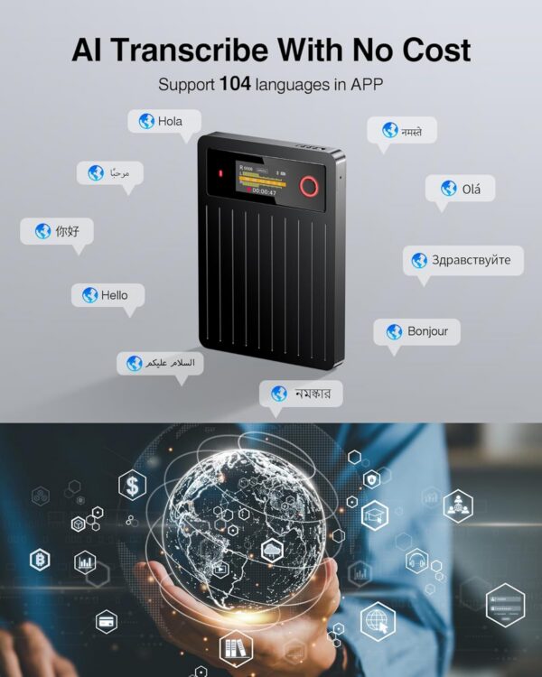 Powerextra AI Voice Recorder+ 64GB, 36hr Recording - Image 4