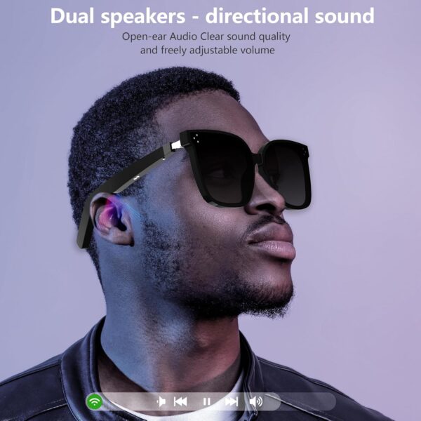 Bluetooth Smart Sunglasses: Open Ear Audio & UV400 Protection - Image 4