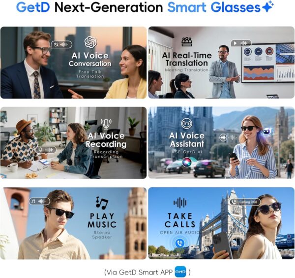 AI Glasses for Men & Women, Smart Powered by ChatGPT, Medium, Black - Image 7