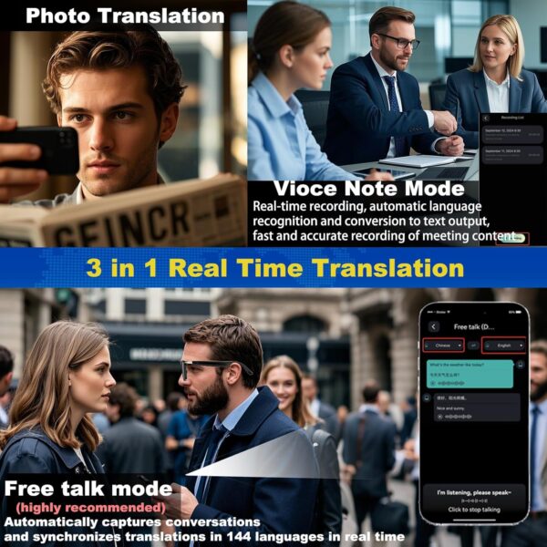 Smart Bluetooth Glasses: 138 Languages & Auto-Tinting Lenses - Image 3