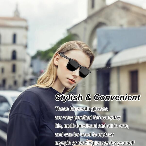 Bluetooth Smart Glasses: Audio Sunglasses with Polarized Blue Lenses - Image 5