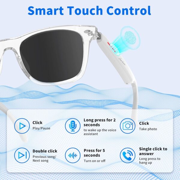 Smart Glasses - Bluetooth for Men & Women, Touch Control, Sunglasses - Image 5