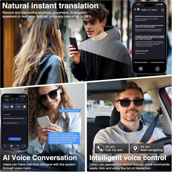 AI Smart Glasses: 150+ Languages, Chat GPT, 9H Battery - Image 5
