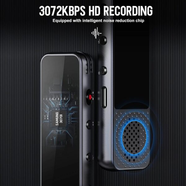 COCONISE 64GB Digital Voice Recorder: HD 3072Kbps Audio Recording - Image 3