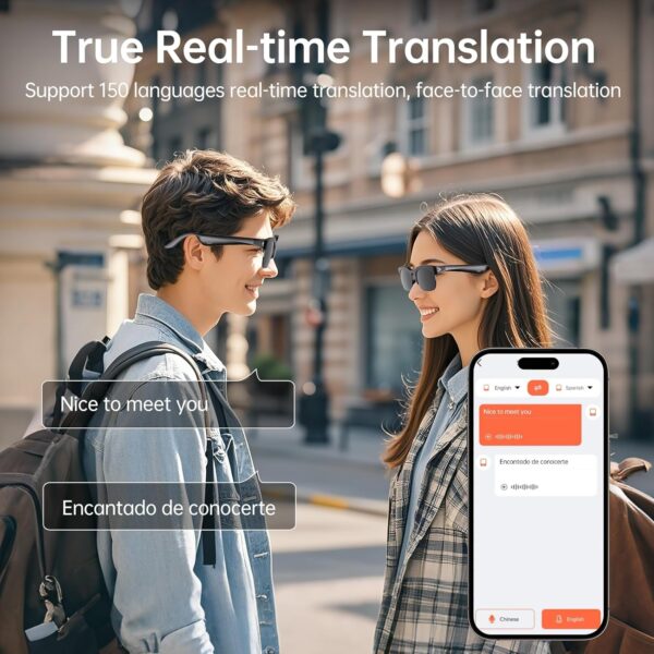 Smart Glasses AI Translator V6.0 | 150 Languages + Bluetooth 6.0 - Image 4