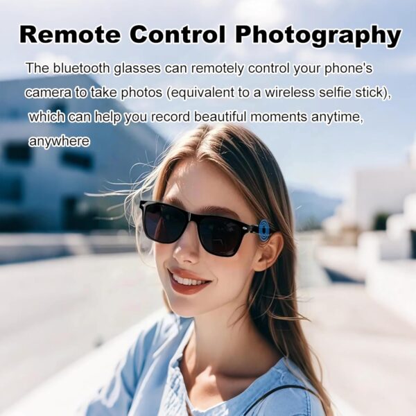 Bluetooth Smart Glasses: Audio Sunglasses with Polarized Blue Lenses - Image 6