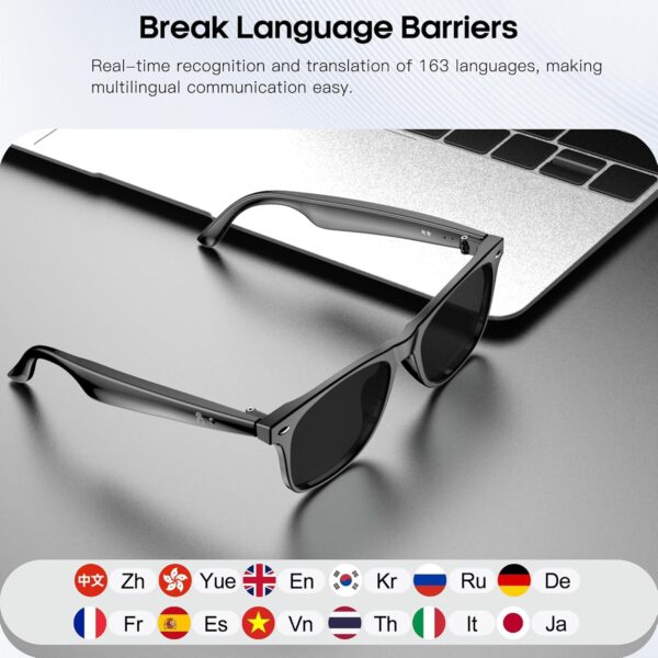 AI Translation Smart Glasses: 160 Languages, Blue Light Blocking - Image 3