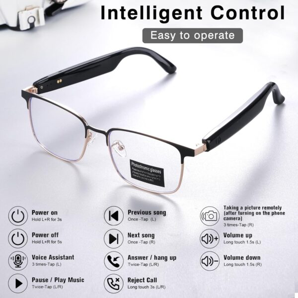 Bluetooth Smart Glasses: Color-Changing, Music, Remote Control - Image 2