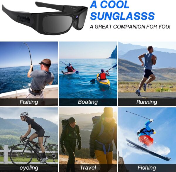 HD 1080P Sunglasses Camera: Sport Action Camera with Bluetooth - Image 7