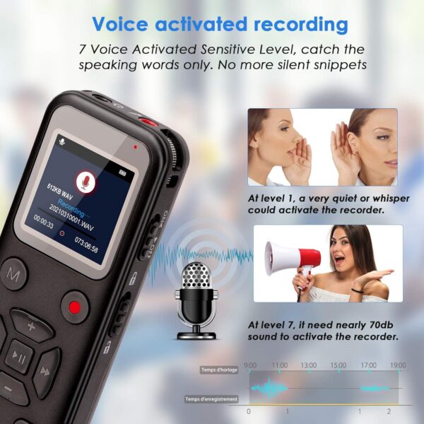 72GB Digital Voice Recorder: Portable Password Protected Audio Device - Image 6