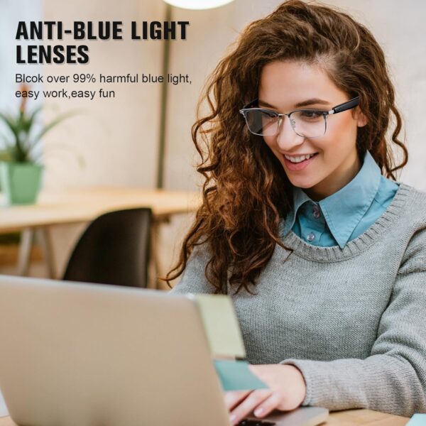 Smart Glasses, Blue Light Blocking Bluetooth Glasses with Open Ear Speaker,... - Image 6