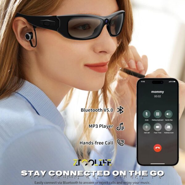 HD 1080P Video Glasses with Bluetooth: Capture Adventures Hands-Free - Image 3
