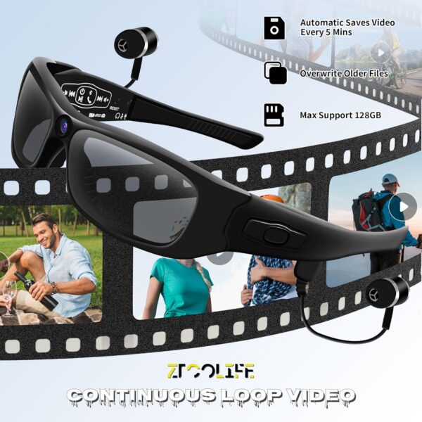 HD 1080P Video Glasses with Bluetooth: Capture Adventures Hands-Free - Image 8