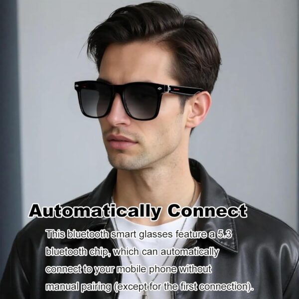Bluetooth Smart Glasses: Audio Sunglasses with Polarized Blue Lenses - Image 7