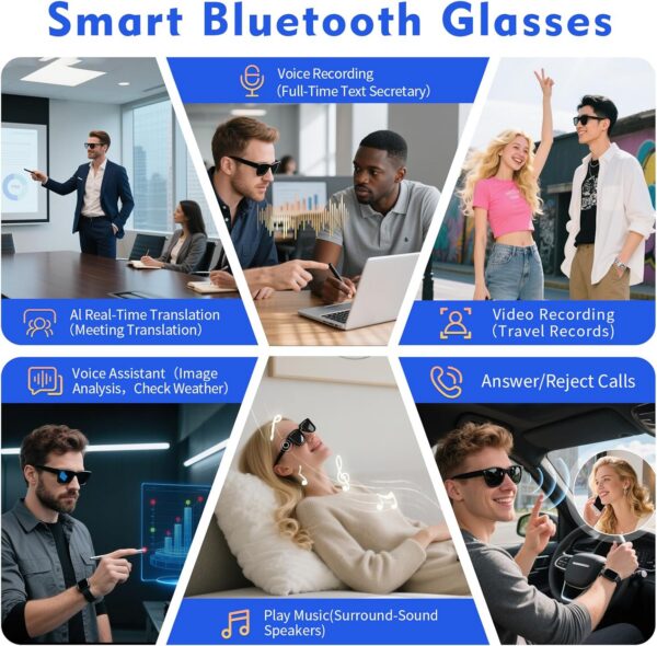 AI Smart Glasses with ChatGPT & 800W Camera | Video Recording & Translation - Image 3