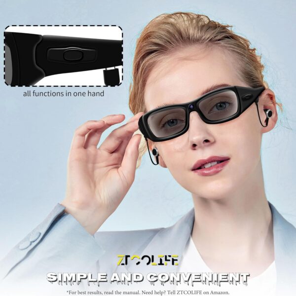 HD 1080P Video Glasses with Bluetooth: Capture Adventures Hands-Free - Image 7