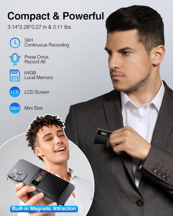 Powerextra AI Voice Recorder+ 64GB, 36hr Recording - Image 6