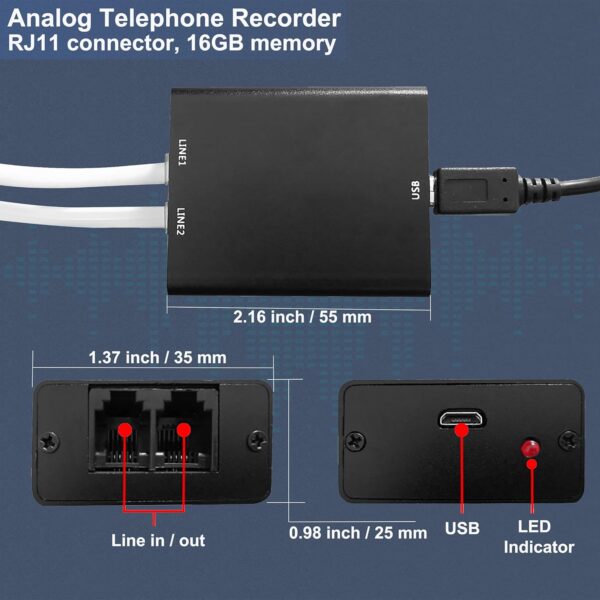 32GB Analog Telephone Voice Recorder | Crystal Clear Sound - Image 2